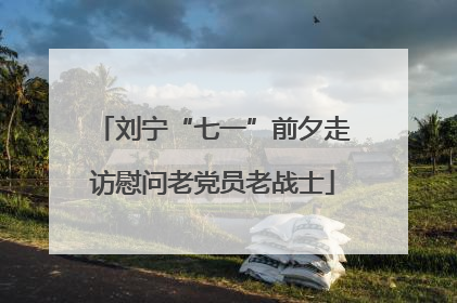 刘宁“七一”前夕走访慰问老党员老战士