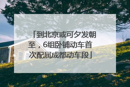 到北京或可夕发朝至，6组卧铺动车首次配属成都动车段