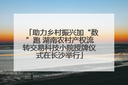 助力乡村振兴加“数”跑 湖南农村产权流转交易科技小院授牌仪式在长沙举行