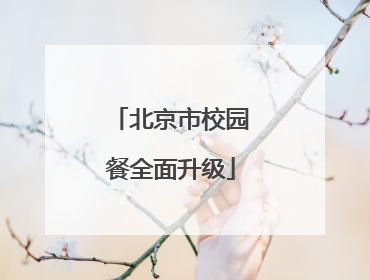 北京市校园餐全面升级