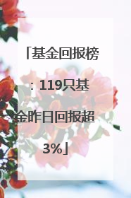 基金回报榜：119只基金昨日回报超3%