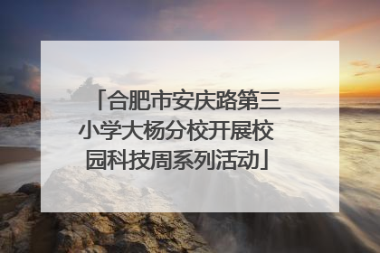 合肥市安庆路第三小学大杨分校开展校园科技周系列活动