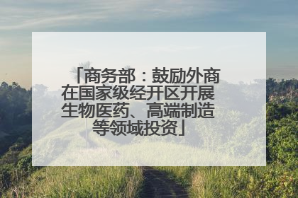 商务部：鼓励外商在国家级经开区开展生物医药、高端制造等领域投资