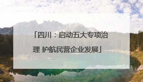 四川：启动五大专项治理 护航民营企业发展