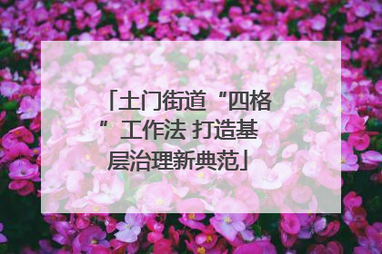 土门街道“四格”工作法 打造基层治理新典范