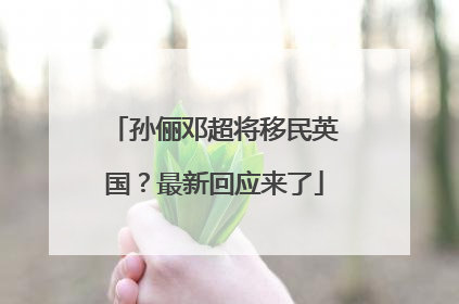 孙俪邓超将移民英国？最新回应来了