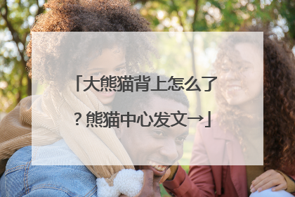 大熊猫背上怎么了？熊猫中心发文→