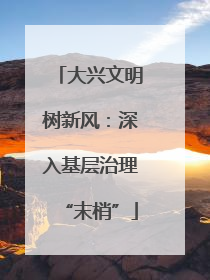 大兴文明树新风：深入基层治理“末梢”