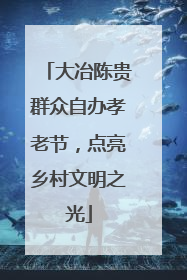 大冶陈贵群众自办孝老节，点亮乡村文明之光