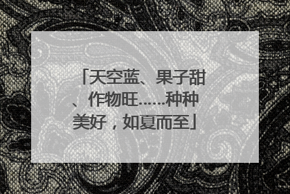 天空蓝、果子甜、作物旺……种种美好，如夏而至