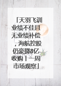 天羽飞训业绩不佳且无业绩补偿，海航控股仍豪掷8亿收购丨一周市场观察