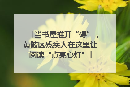 当书屋推开“碍”，黄陂区残疾人在这里让阅读“点亮心灯”