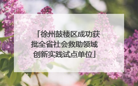 徐州鼓楼区成功获批全省社会救助领域创新实践试点单位