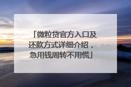 微粒贷官方入口及还款方式详细介绍，急用钱周转不用慌