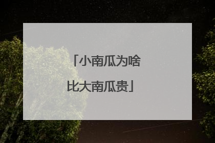 小南瓜为啥比大南瓜贵