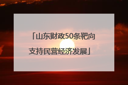 山东财政50条靶向支持民营经济发展