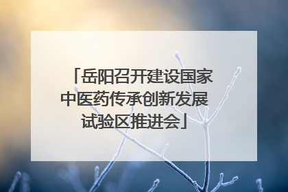岳阳召开建设国家中医药传承创新发展试验区推进会