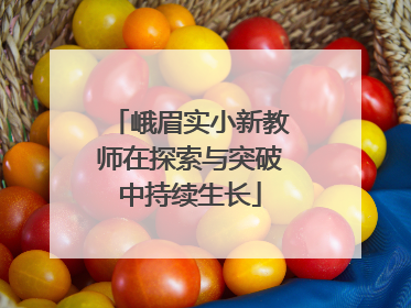 峨眉实小新教师在探索与突破中持续生长