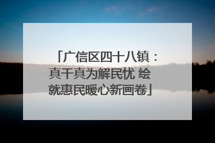 广信区四十八镇：真干真为解民忧 绘就惠民暖心新画卷