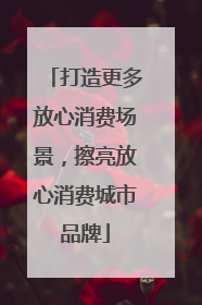 打造更多放心消费场景，擦亮放心消费城市品牌
