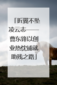 折翼不坠凌云志——曹东锋以创业热忱铺就助残之路
