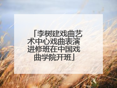 李树建戏曲艺术中心戏曲表演进修班在中国戏曲学院开班