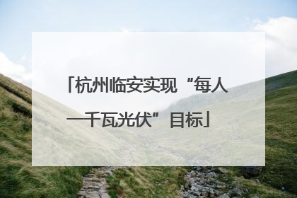 杭州临安实现“每人一千瓦光伏”目标