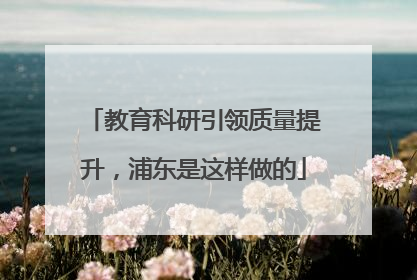 教育科研引领质量提升，浦东是这样做的