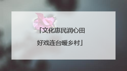 文化惠民润心田 好戏连台暖乡村