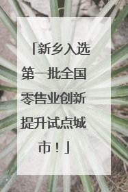 新乡入选第一批全国零售业创新提升试点城市！