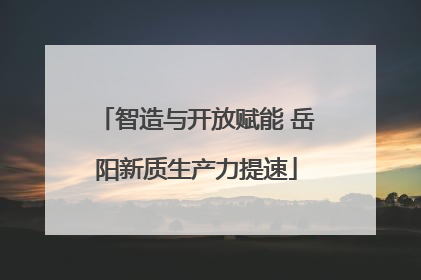 智造与开放赋能 岳阳新质生产力提速
