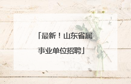 最新！山东省属事业单位招聘