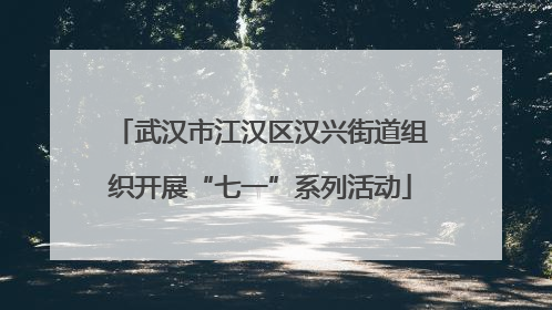 武汉市江汉区汉兴街道组织开展“七一”系列活动