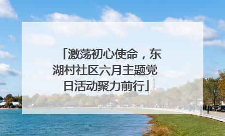 激荡初心使命，东湖村社区六月主题党日活动聚力前行