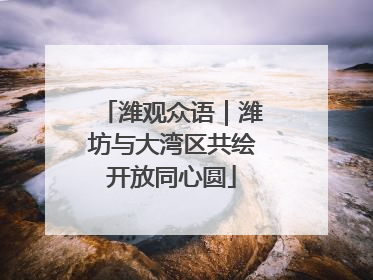 潍观众语｜潍坊与大湾区共绘开放同心圆