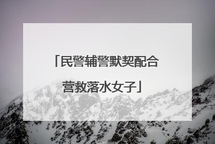 民警辅警默契配合 营救落水女子
