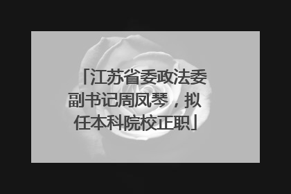 江苏省委政法委副书记周凤琴，拟任本科院校正职