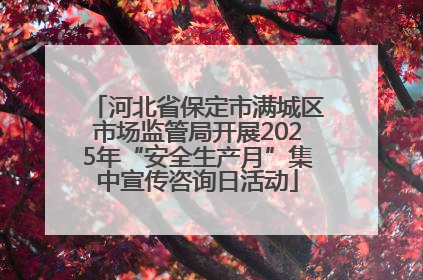 河北省保定市满城区市场监管局开展2025年“安全生产月”集中宣传咨询日活动