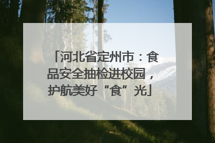 河北省定州市：食品安全抽检进校园，护航美好“食”光