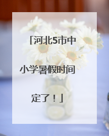 河北5市中小学暑假时间定了！