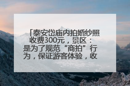 泰安岱庙内拍婚纱照收费300元，景区：是为了规范“商拍”行为，保证游客体验，收取费用全部上交国库