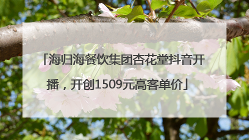 海归海餐饮集团杏花堂抖音开播，开创1509元高客单价