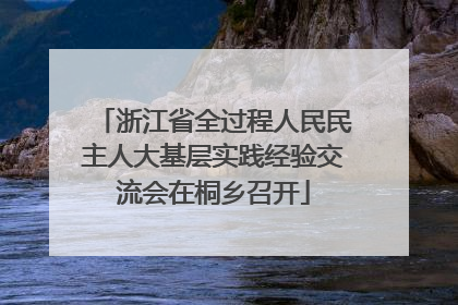 浙江省全过程人民民主人大基层实践经验交流会在桐乡召开