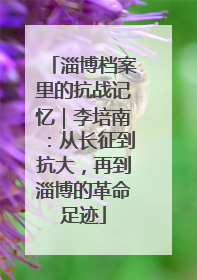 淄博档案里的抗战记忆｜李培南：从长征到抗大，再到淄博的革命足迹