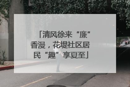 清风徐来“廉”香漫，花堤社区居民“趣”享夏至