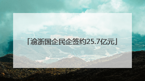 渝浙国企民企签约25.7亿元