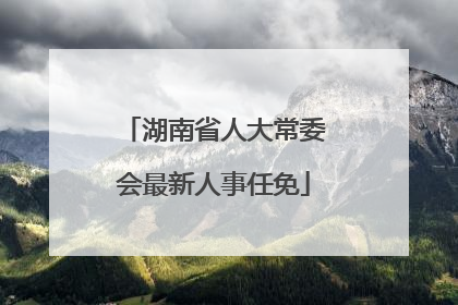 湖南省人大常委会最新人事任免