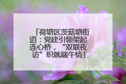 荷塘区茨菇塘街道：党建引领架起连心桥，“双联夜访”织就端午情