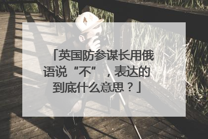 英国防参谋长用俄语说“不”，表达的到底什么意思？