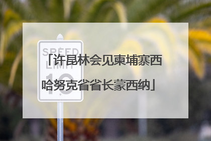 许昆林会见柬埔寨西哈努克省省长蒙西纳